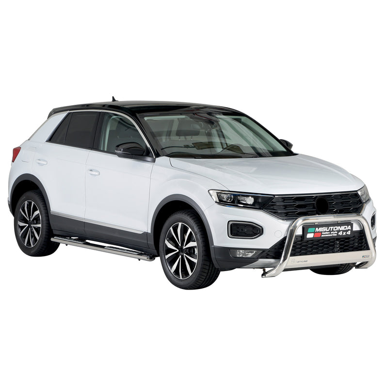 Marchepieds Latéraux pour VW T-Roc 2017-2025 Acier Inoxydable Argent