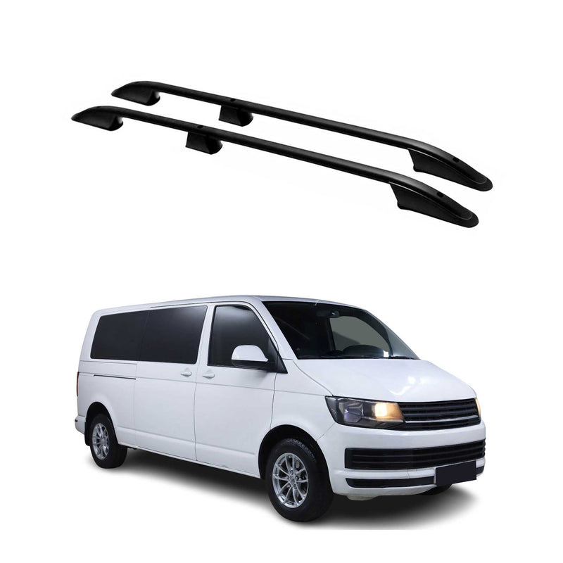 Barres de toit longitudinales pour VW T6 Caravelle Multivan 2015-25 L2 Long Noir