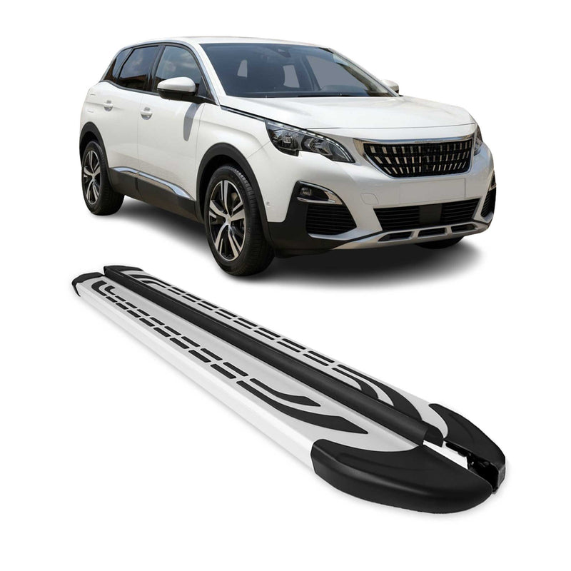 Marchepieds Latéraux pédale pour Peugeot 3008 2016-2024 Aluminium Gris 2Pcs