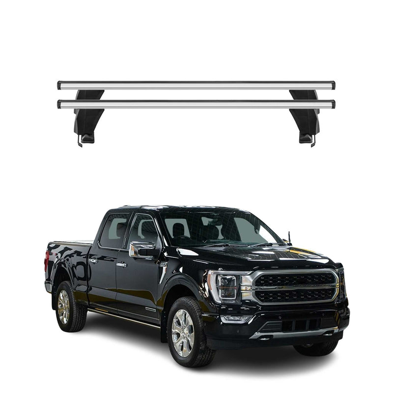 Barres de toit transversales pour Ford F-150 Lightning tout 2022-25 Alu Gris 2x
