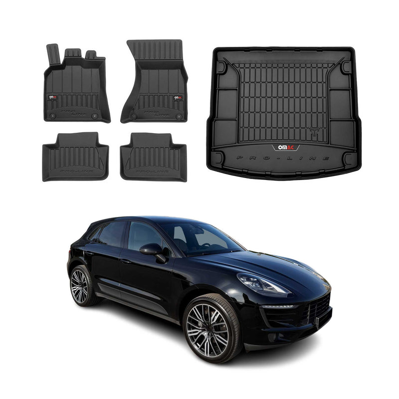 Kit Tapis de Sol et Coffre pour Porsche Macan 2014-2018 TPE Noir