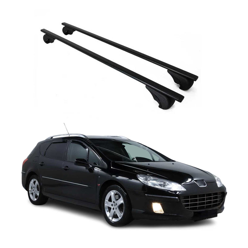 Barres de toit Transversales pour Peugeot 407 2004-2011 Fer Noir