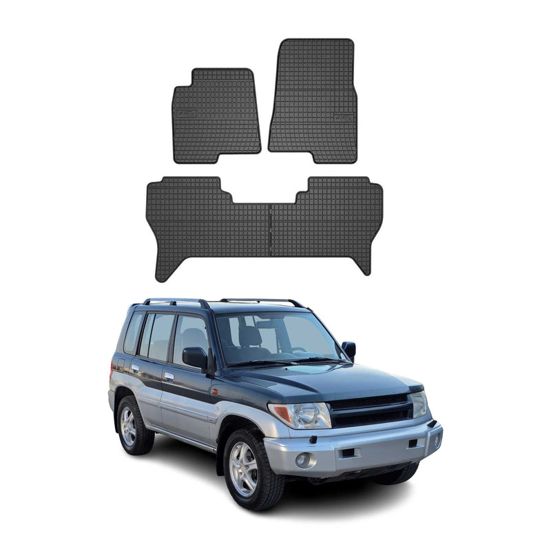 Tapis de Sol pour Mitsubishi Pajero 1996-2006 Caoutchouc Noir