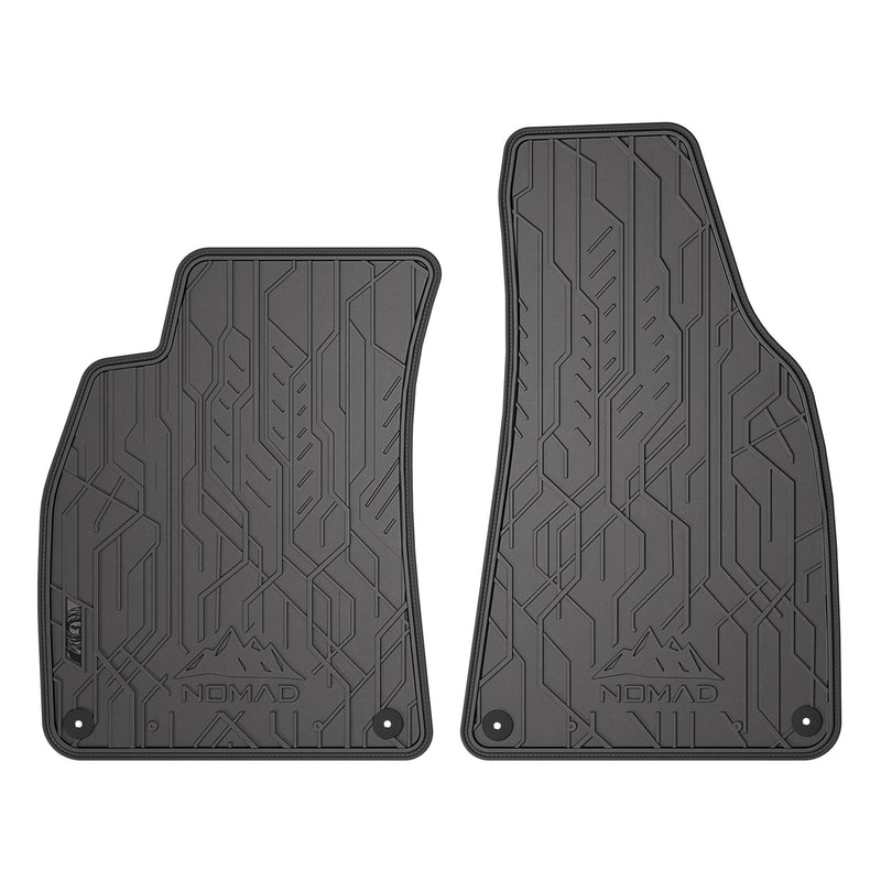 Tapis de Sol de Voiture pour Seat Exeo 2008-2013 Caoutchouc Noir-Gris 2Pcs