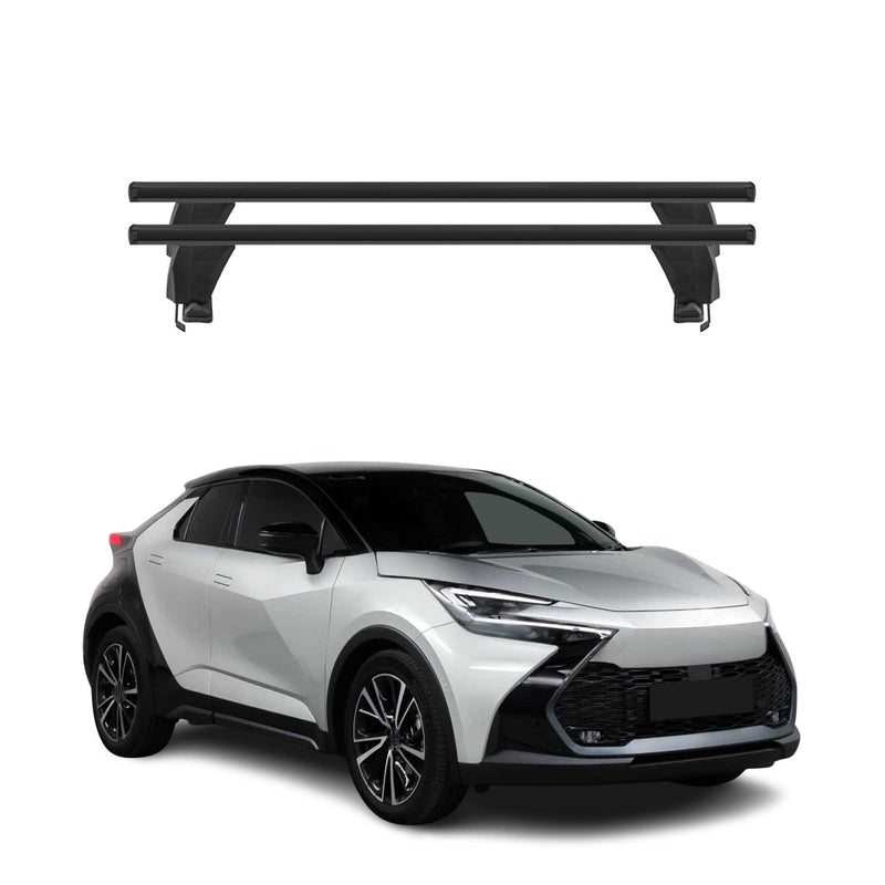 Menabo Barres de toit transversales pour Toyota C-HR II 2023-2025 Alu Noir 2x