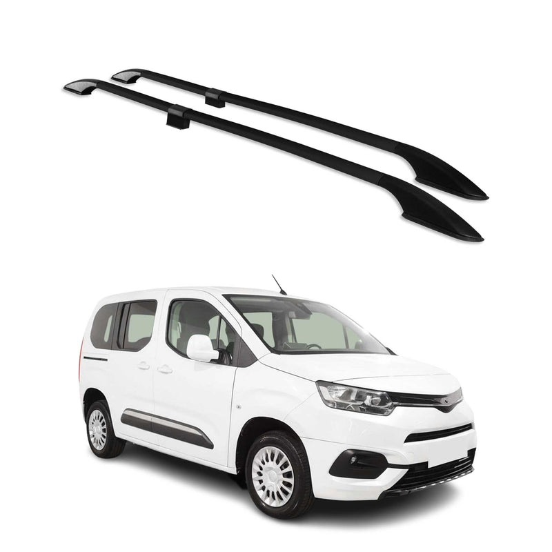 Barres de toit longitudinales pour Toyota Proace City 2019-2025 L1 Alu Noir