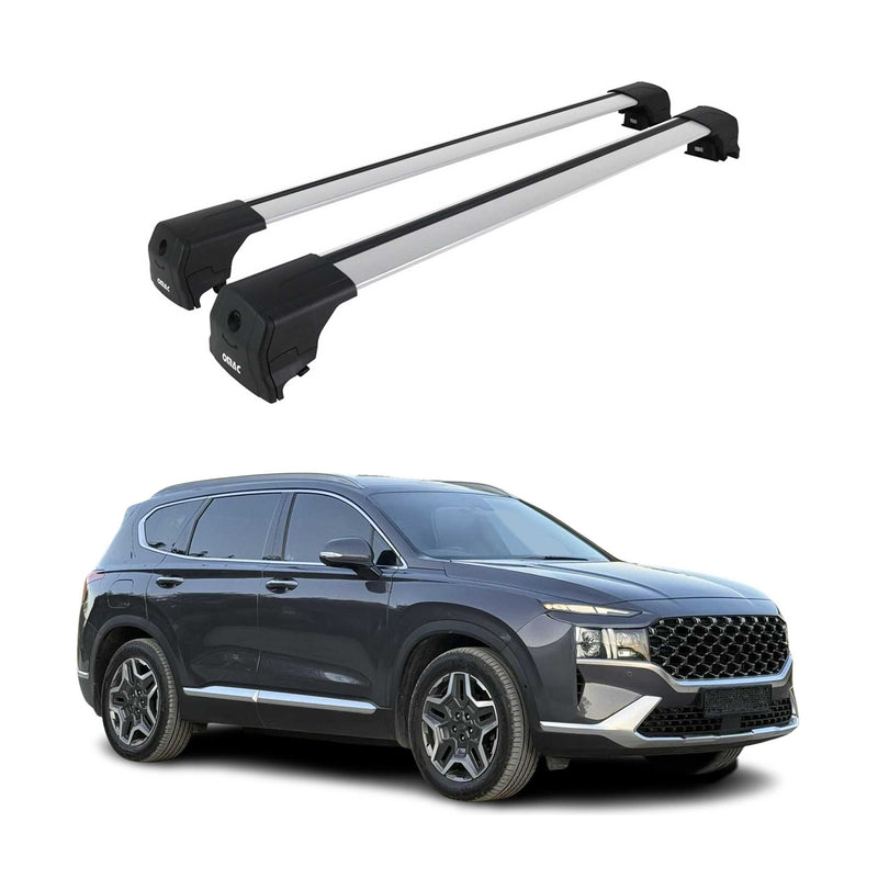 Barres de Toit Transversales pour Hyundai Santa FE 2019-2023 ABE Alu Gris 2x