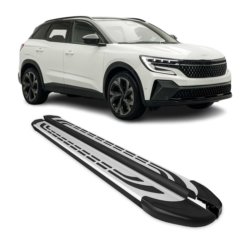 Marchepieds Latéraux Pédale pour Renault Austral 2022-2025 Alu Noir Argenté