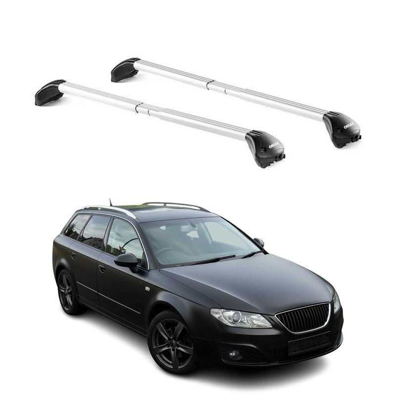 Barres de toit pour Seat Exeo Wagon 3R 2009-2013 Gris Argenté 2 pièces ABE