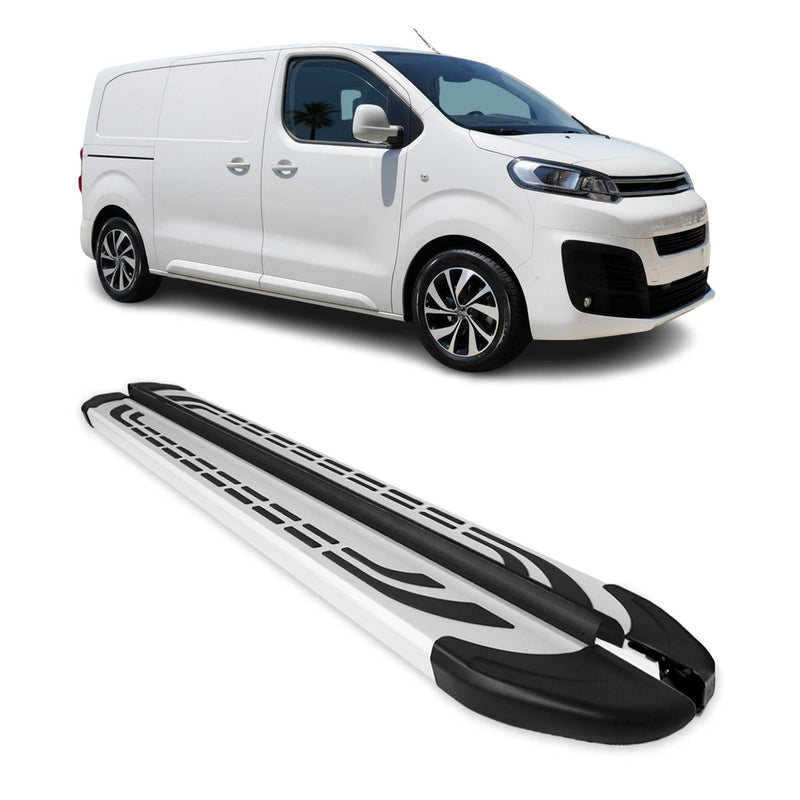 Marchepieds Latéraux pour Citroen Jumpy 2016-2025 Aluminium Gris L1 Court 2Pcs