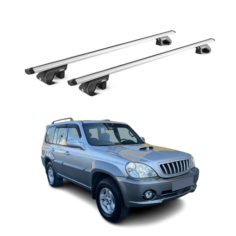 Barres de toit transversales pour Hyundai Terracan HP 2001-2007 Alu Gris 2x ABE