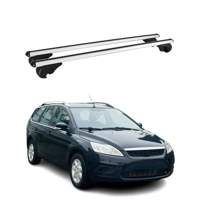 Barres de toit Transversales pour Ford Focus 2004-2012 Aluminium Argent