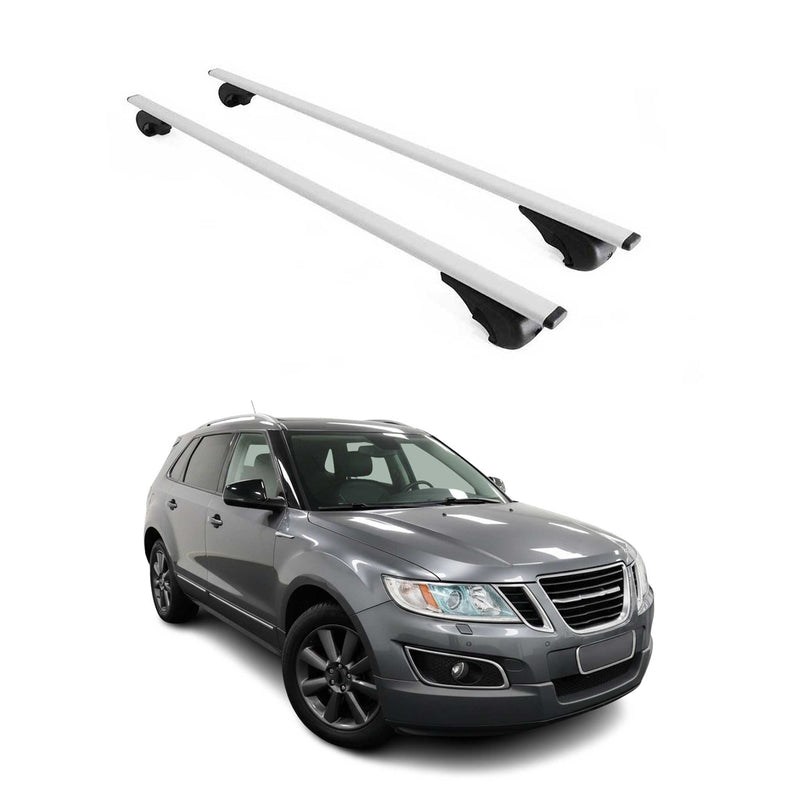 Barres de toit Transversales pour Saab 9-4X 2011-2012 Fer Argent