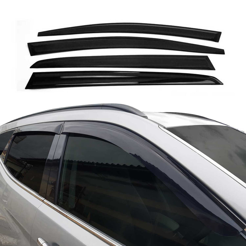 Déflecteurs de Vent pluie d'air pour Nissan Juke 2010-2019 Acrylique Noir 4 Pcs