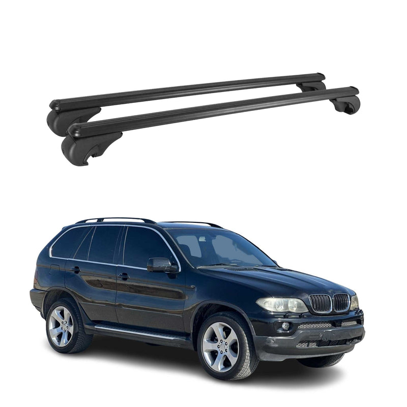 Barres de toit transversales pour BMW X5 E53 1999-2006 Aluminium Noir