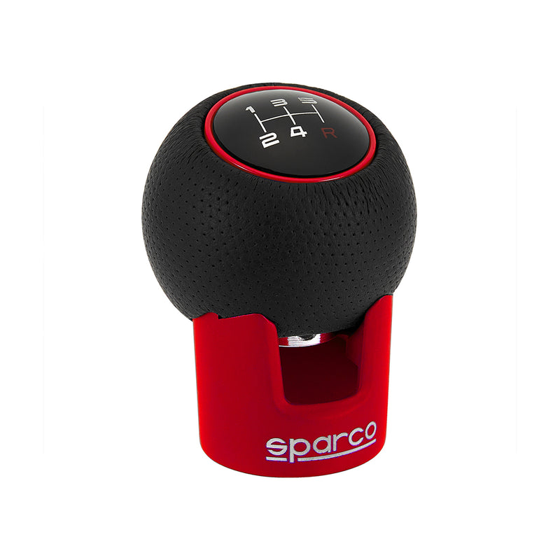 SPARCO pommeau de levier de vitesses manuel en aluminium et simili cuir rouge
