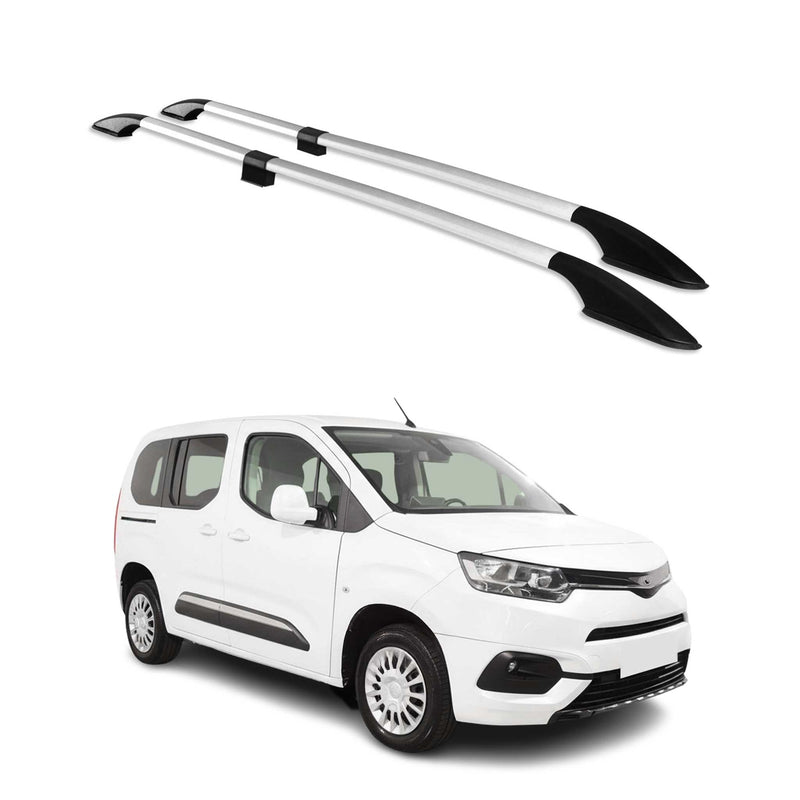 Barres de toit longitudinales pour Toyota Proace City 2019-25 L1 Alu Gris
