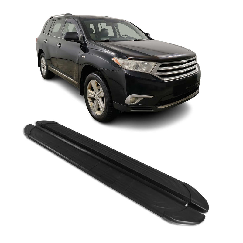 Marchepieds Latéraux pour Toyota Highlander 2007-2013 2Pcs Aluminium Noir