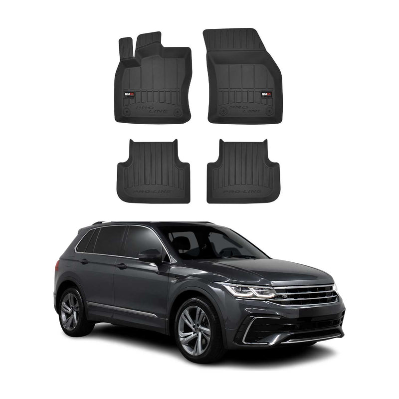 OMAC Tapis de sol en caoutchouc pour VW Tiguan mk2 2016-2024 Noir Premium