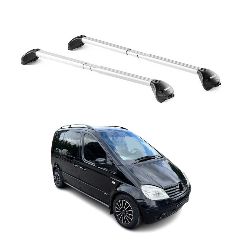Barres de toit pour Mercedes Vaneo W414 2002-2005 Gris Argenté 2 pièces ABE