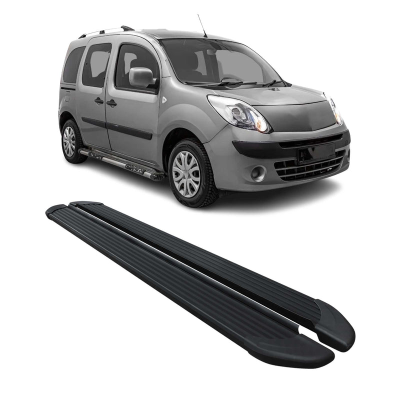 Marchepieds Latéraux pédale pour Renault Kangoo 2008-2021 en Alu Noir 2Pcs