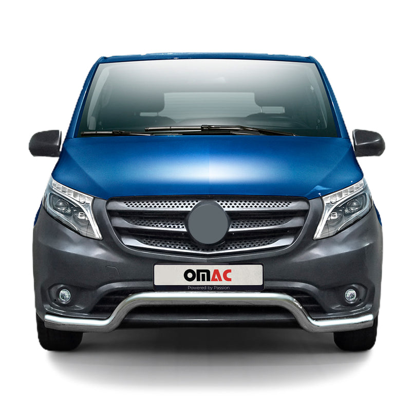 Pare-Buffle Avant Pour Mercedes Vito W447 2014-2025 Acier Inoxy Argent