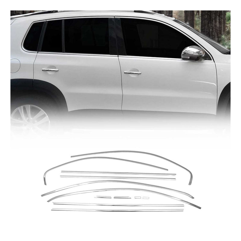 Garniture de Fenêtre pour VW Tiguan SUV 2016-2025 Acier Inox Brillant 10Pcs