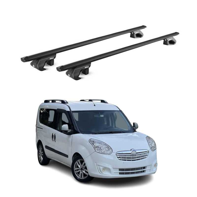 Barres de toit transversales ABE pour Opel Combo D 2012-2018 5 P Alu Noir 2x