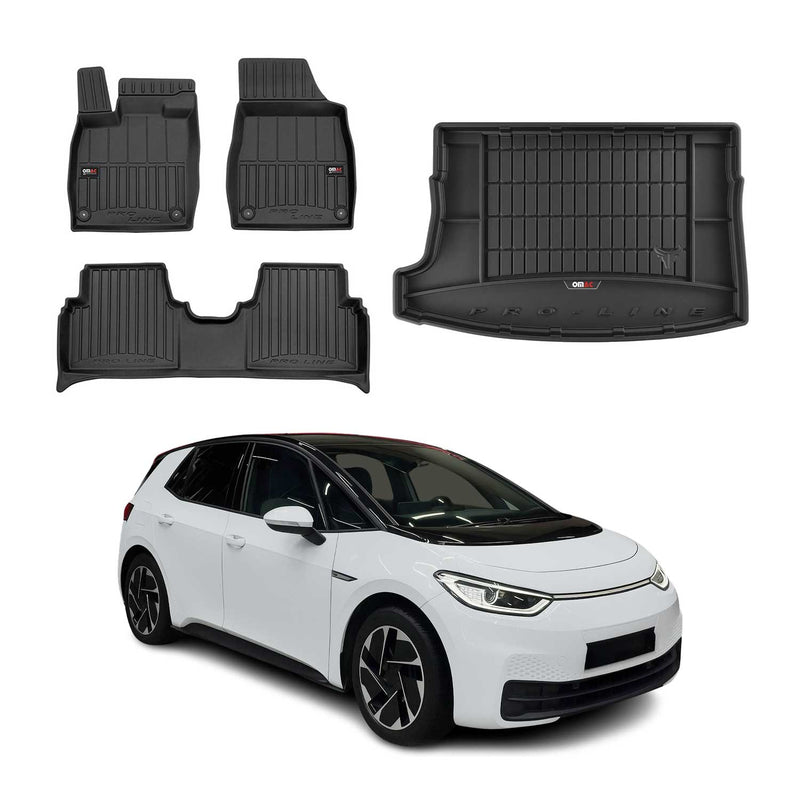 Kit Tapis de Sol et Coffre pour VW ID.3 2019-2022 TPE Noir