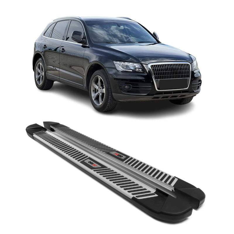 Marchepieds latéraux pédale pour Audi Q5 8RB 2008-2017 Aluminium Noir Gris 2Pcs