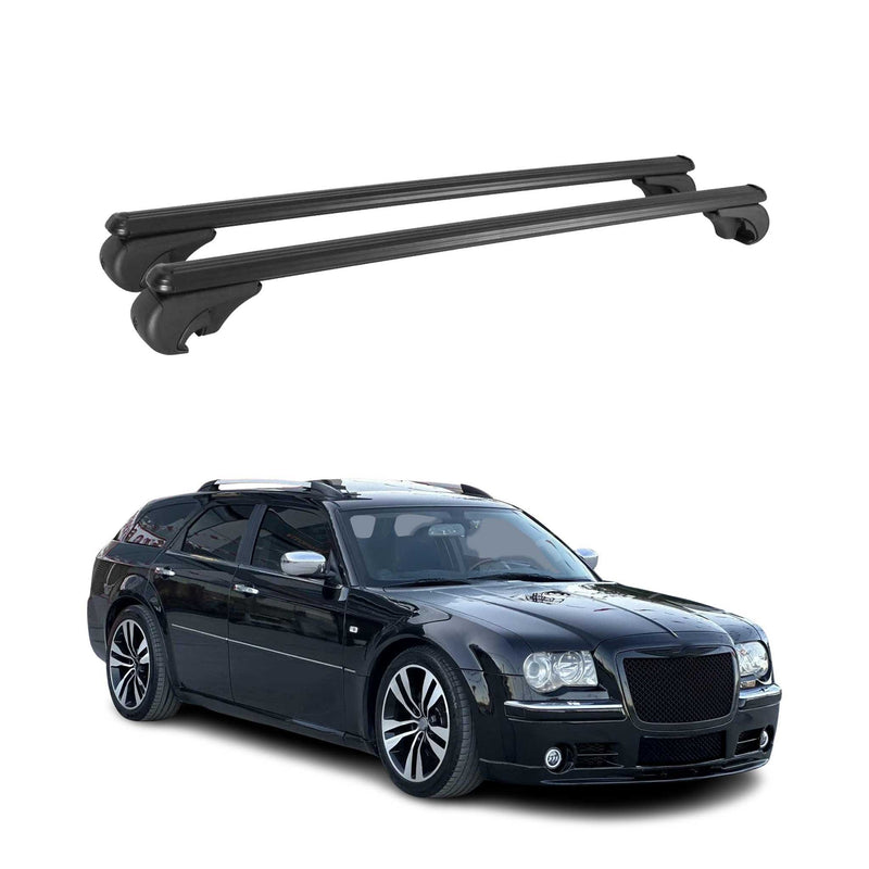 Barres de toit Transversales pour Chrysler 300C Touring 2004-2010 Aluminium Noir