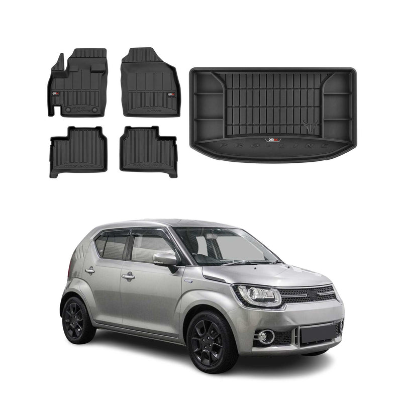 Kit Tapis de Sol et Coffre pour Suzuki Ignis 2016-2022 TPE Noir
