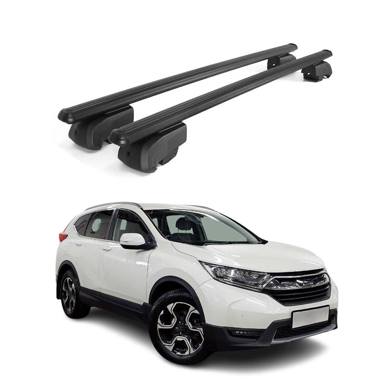 Barres de toit Transversales pour Honda CR-V 2019-2023 Aluminium Noir ABE
