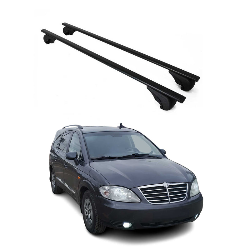 Barres de toit Transversales pour Ssangyong Rodius 2004-2012 Fer Noir