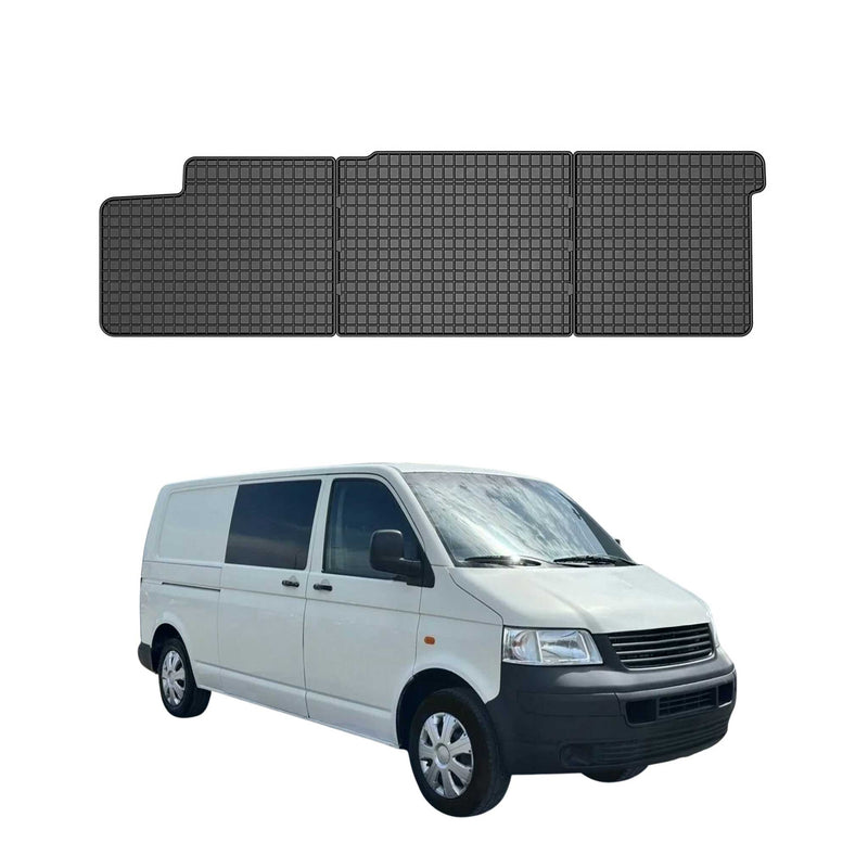 Tapis de Sol pour VW Transporter T5 2003-2015 Noir Caoutchouc