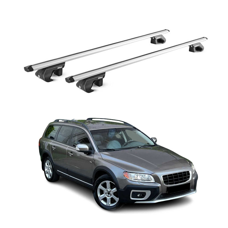 Barres de toit transversales ABE pour Volvo XC70 2007-2016 5 P Alu Gris 2x