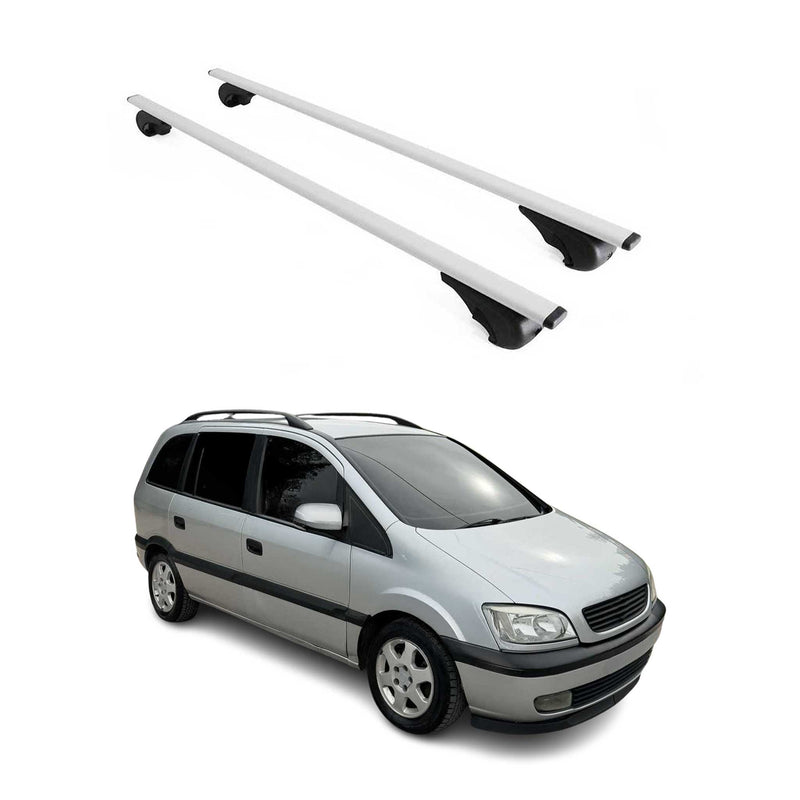 Barres de toit Transversales pour Opel Zafira A 1999-2005 Fer Argent