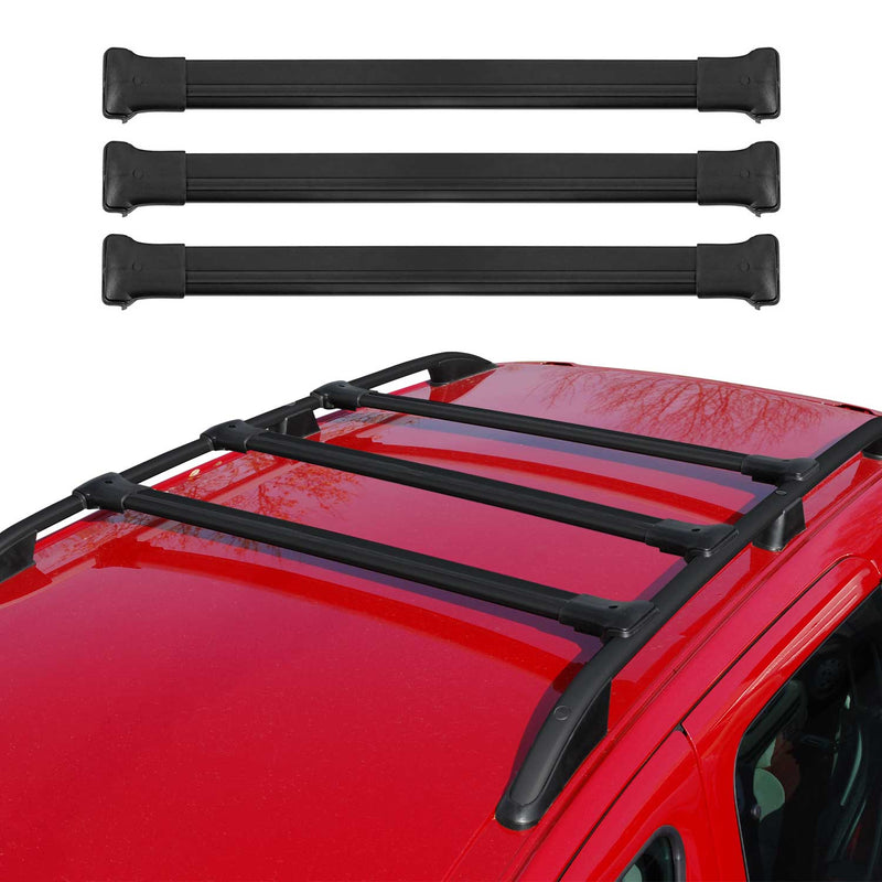 Barres de toit transversales pour Peugeot Boxer 2006-2021 Aluminium Noir 3Pcs