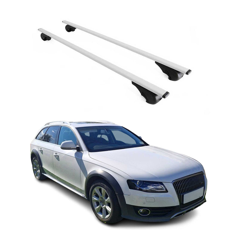 Barres de toit transversales pour Audi A4 B8 Allroad 2009-2016 Fer Argent