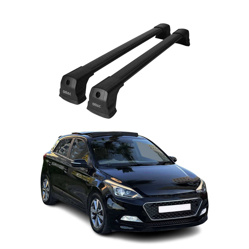 Barres de toit transversales pour Hyundai i20 2014-2020 HB 5D noir en Alu