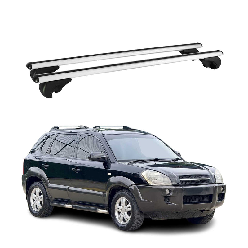 Barres de toit Transversales pour Hyundai Tucson 2004-2009 Aluminium Argent