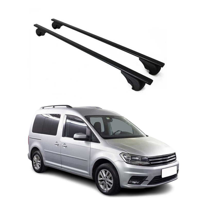 Barres de toit Transversales pour VW Caddy 2015-2020 Fer Noir