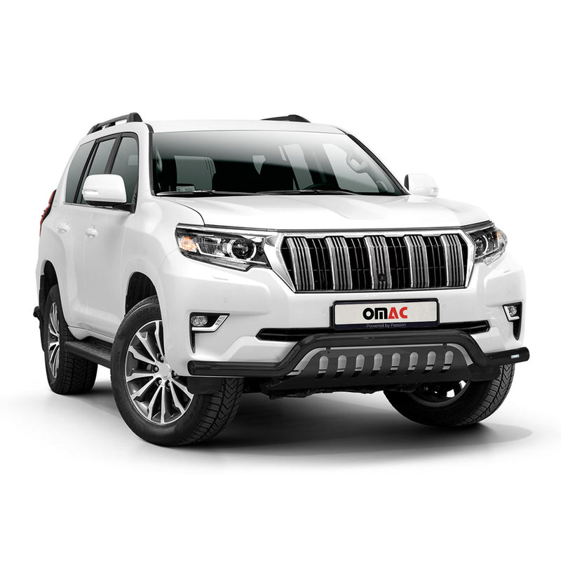 Pare-Buffle Avant Pour Toyota Land Cruiser 150 2018-2025 Noir en Acier Inox