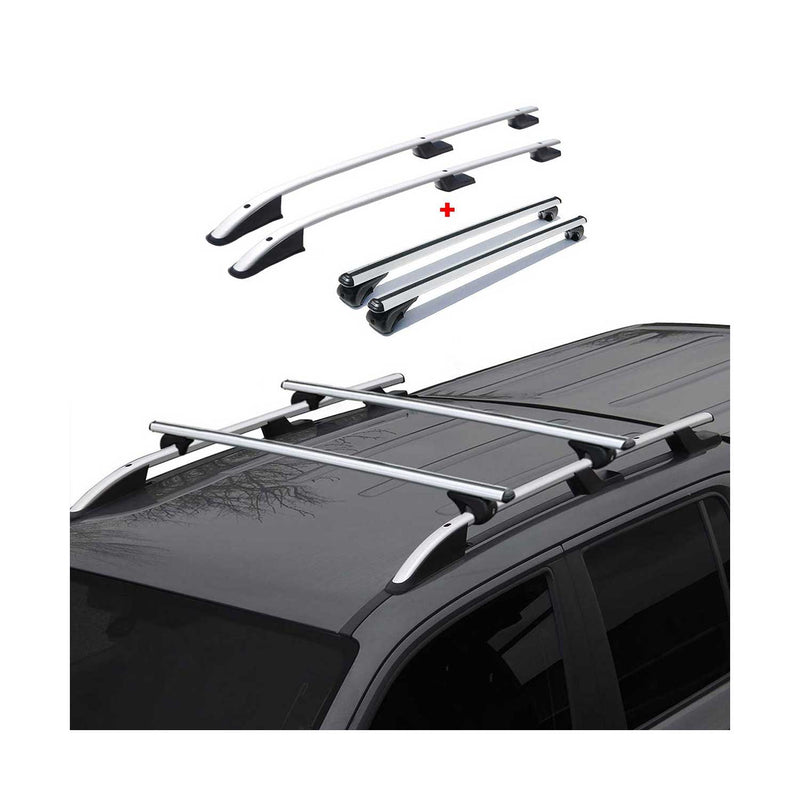Kit Barres de toit pour Ford Transit 2014-2024 L1 Empattement Court Gris 4x