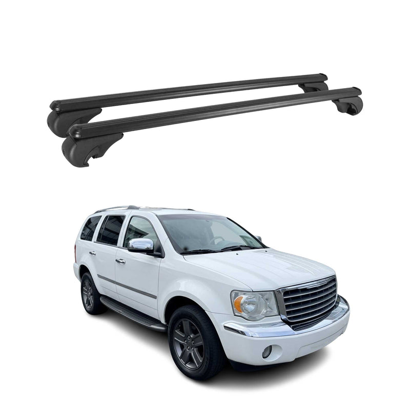 Barres de toit Transversales pour Chrysler Aspen 2007-2009 Aluminium Noir