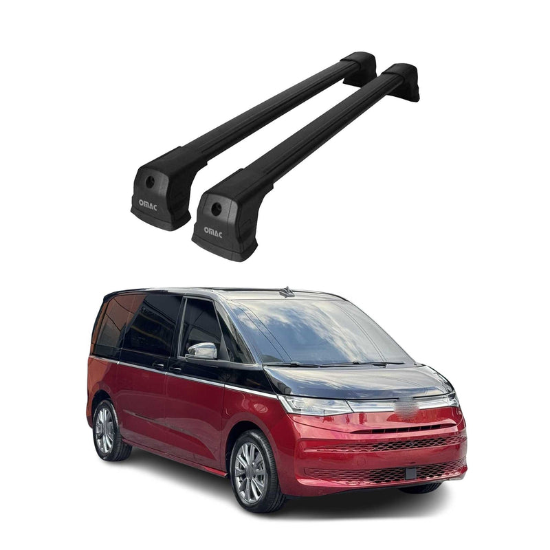 Barres de toit transversales pour VW T7 Multivan 2022-2025 noir