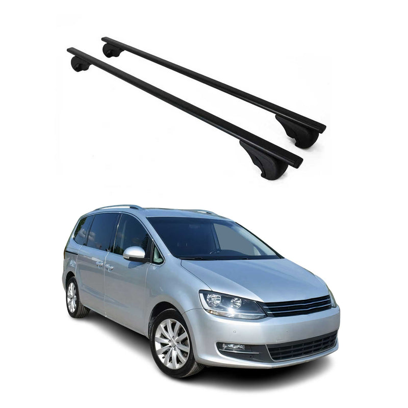 Barres de toit Transversales pour VW Sharan 2010-2024 Fer Noir