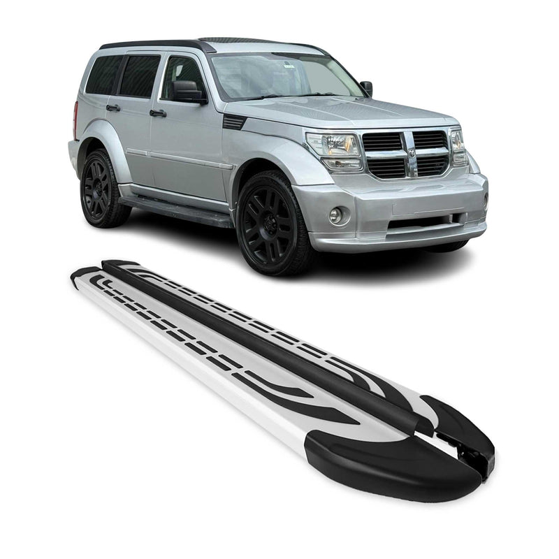 Marchepieds Latéraux pédale pour Dodge Nitro 2006-2012 Aluminium Gris 2Pcs