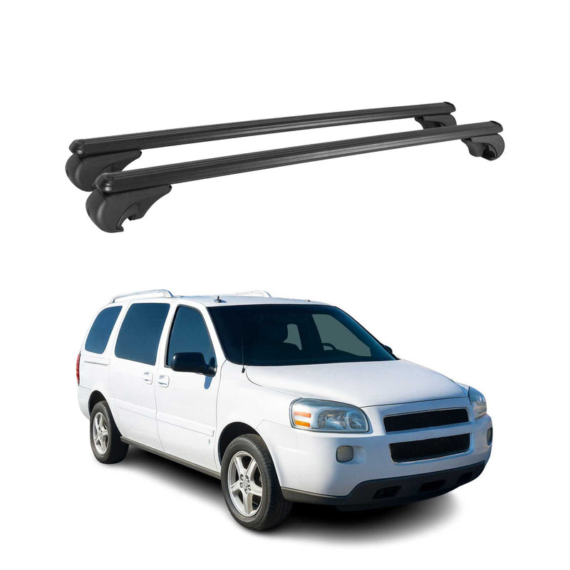 Barres de toit Transversales pour Chevrolet Uplander 2005-2009 Aluminium Noir