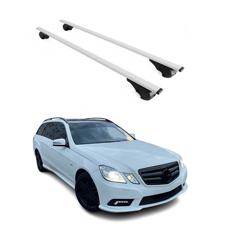 Barres de toit Transversales pour Mercedes Classe E S212 2009-2016 Fer Argent